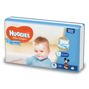 Scutece Huggies Ultra Confort Mega, Numarul 4, pentru baieti, 66 bucati, 8-14 Kg EVO Scutece Huggies Ultra Confort Mega, Numarul 4, pentru baieti, 66 bucati, 8-14 Kg EVO