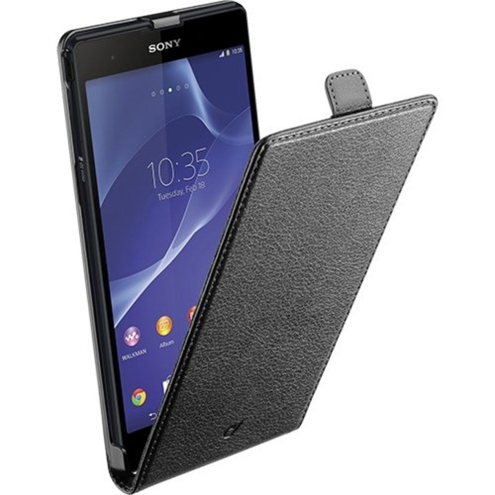 Калъф Cellularline Essential Flip за SONY Xperia T2 Ultra, Черен