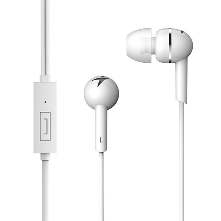 Casti GENIUS smartphone (intraauriculare) cu microfon, albe