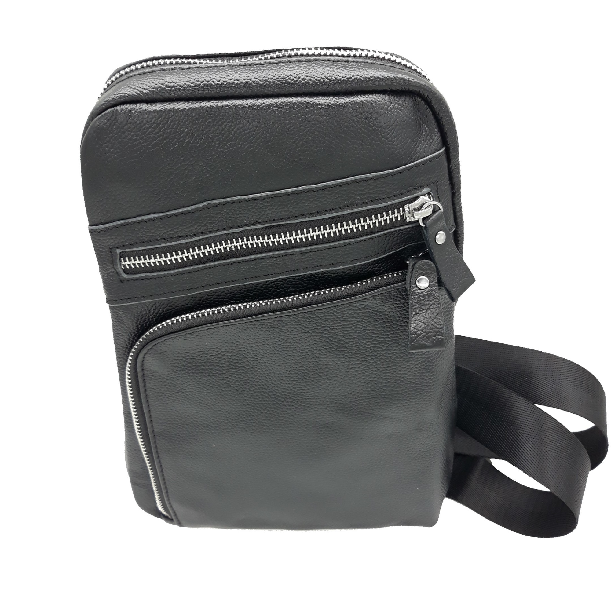Geanta barbati negru, din piele naturala, dimensiune 28/19/5 cm