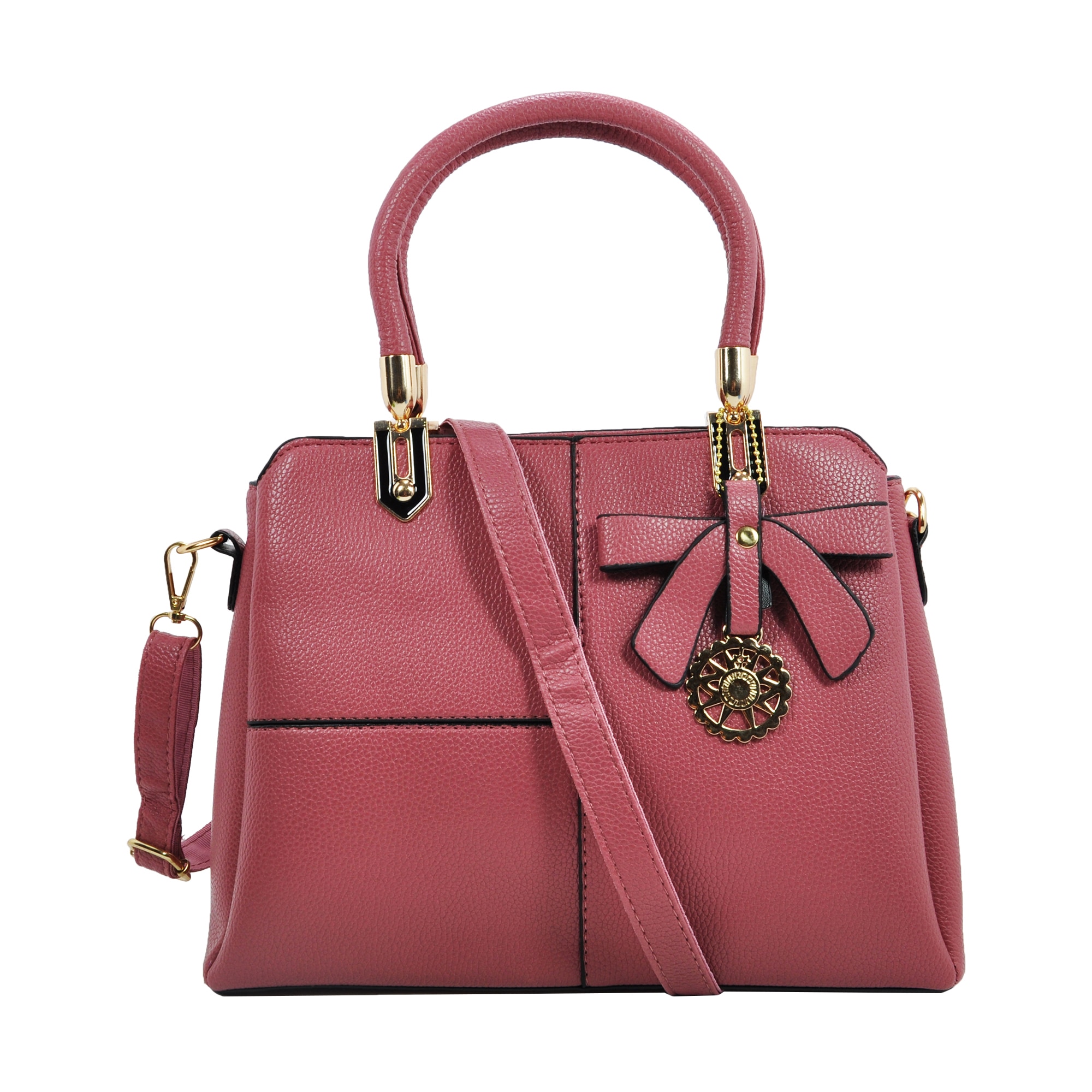 Geanta de piele cu bareta pentru umar, Charon Rebbus, Rose Ashes