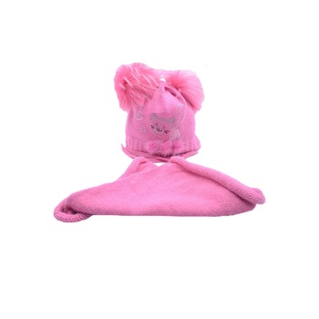 Set 2 piese caciula si fular pentru fetite Ambra CFA-06, Fucsia, 48 Set 2 piese caciula si fular pentru fetite Ambra CFA-06, Fucsia, 48