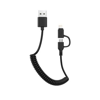 Cablu Date 2in1 Micro USB+ Lightning Awei 1m Negru Cablu Date 2in1 Micro USB+ Lightning Awei 1m Negru