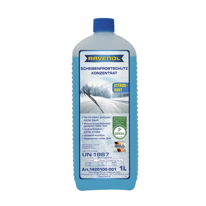 Зимна течност за чистачки RAVENOL концентрат 1Л
