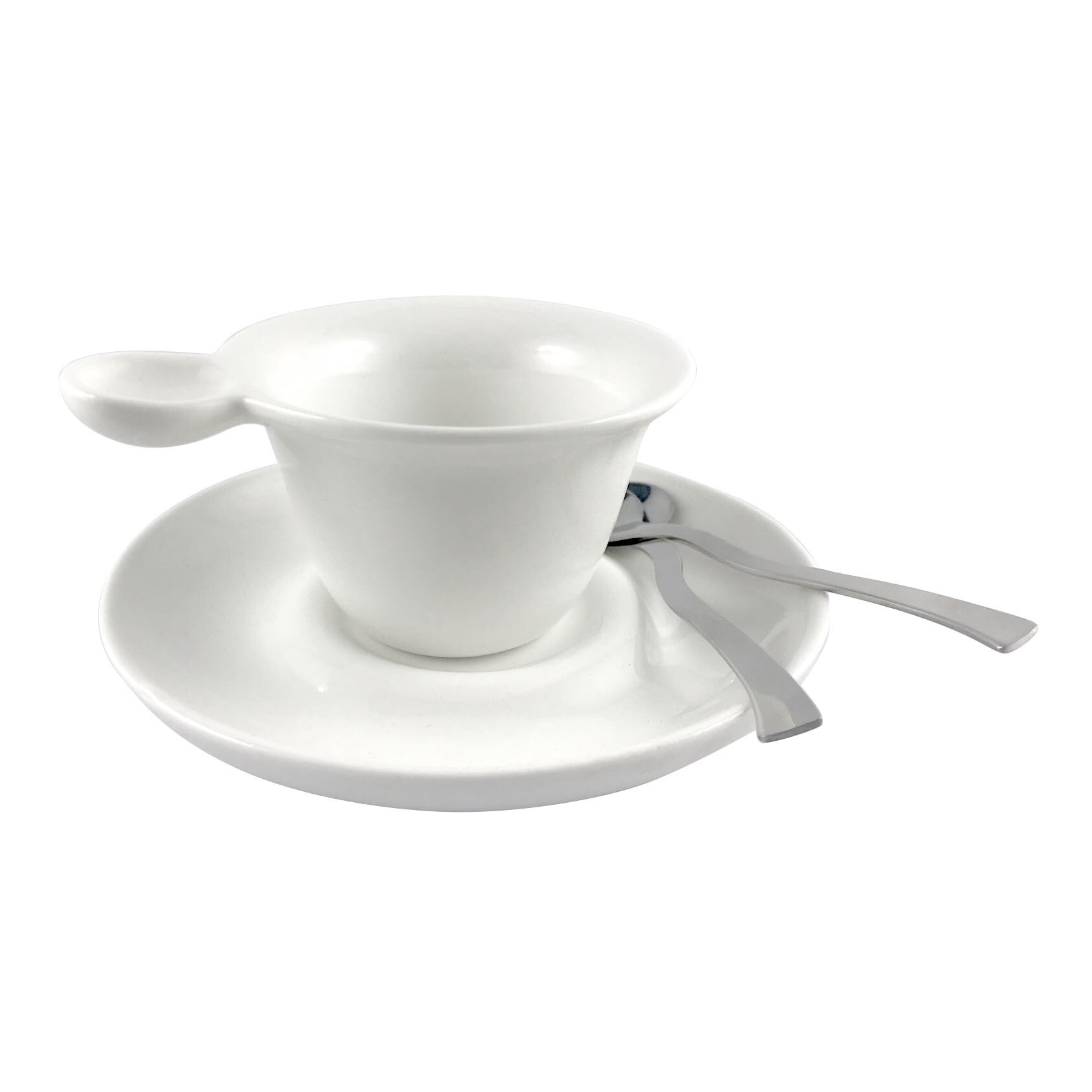 Set 2 cani cu farfurie si lingurita Hendi 118x(H)63 mm