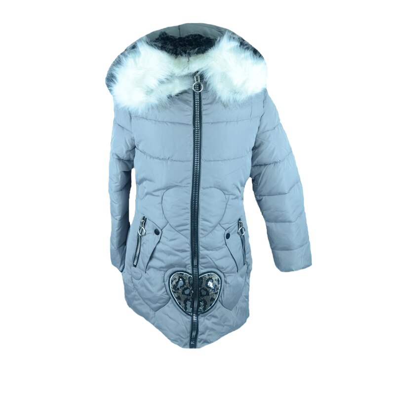 Geaca imblanita pentru fetite Happy House KK761-GR Gri, 116 cm