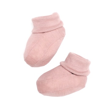 Botosei roz din lana merinos pentru bebelusi Botosei roz din lana merinos pentru bebelusi