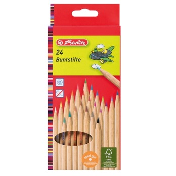 Set creioane color Herlitz, Natur, 1/1, 24 buc/set Set creioane color Herlitz, Natur, 1/1, 24 buc/set