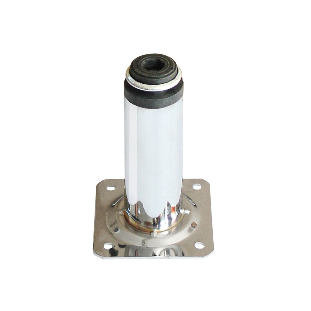 Picior mobilier, metalic, reglabil, finisaj crom lucios, 100 mm inaltime, diametru 30 mm, latura flansa prindere 60 mm, set 100 buc