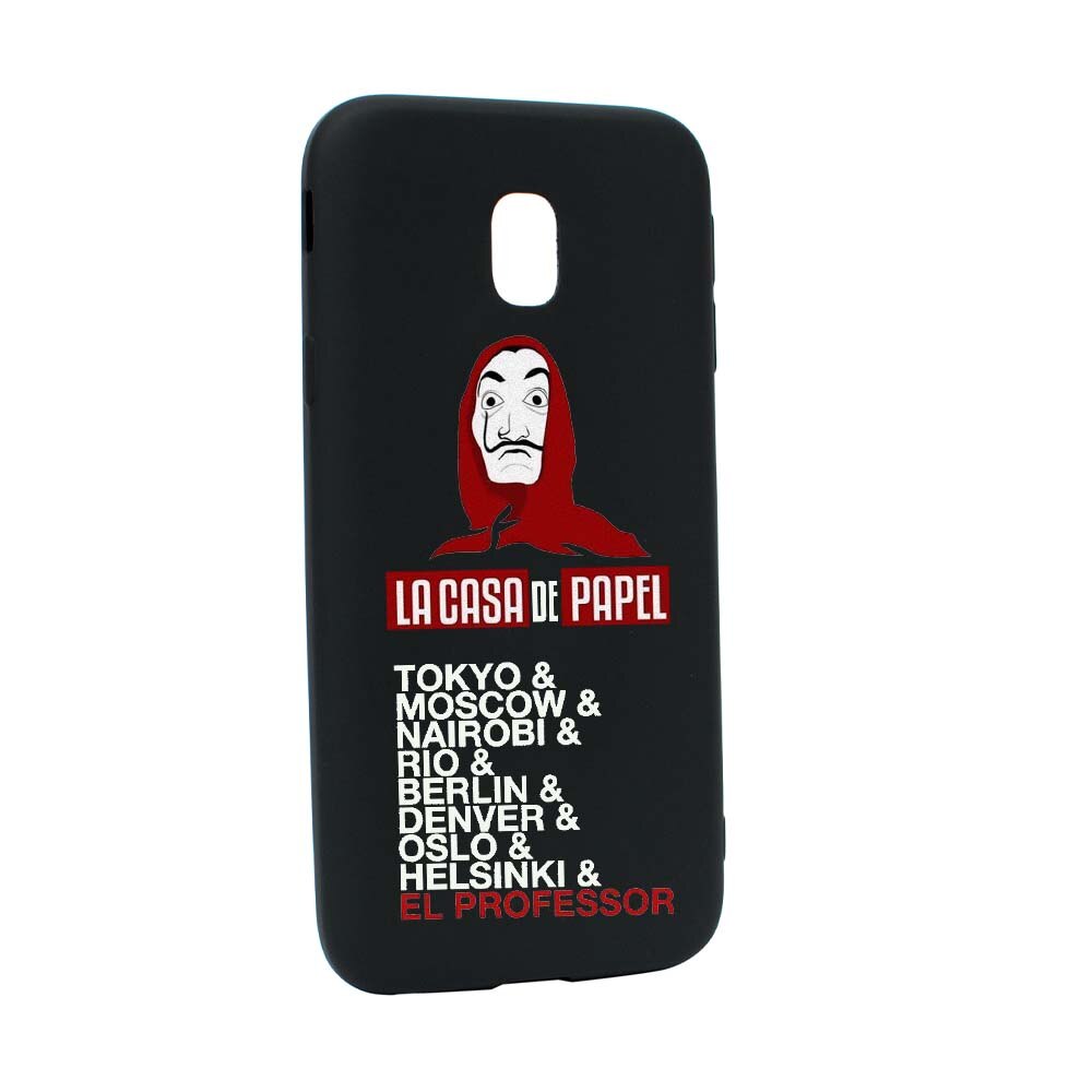 Husa de protectie La Casa de Papel pentru Samsung Galaxy J3 2018, rezistenta la uzura, anti-alunecare, din silicon Premium, B296