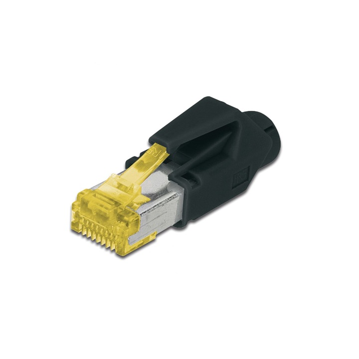 Assmann CAT6A vezeték csatlakozó RJ-45 Black, 151336, Hálózati eszközök
