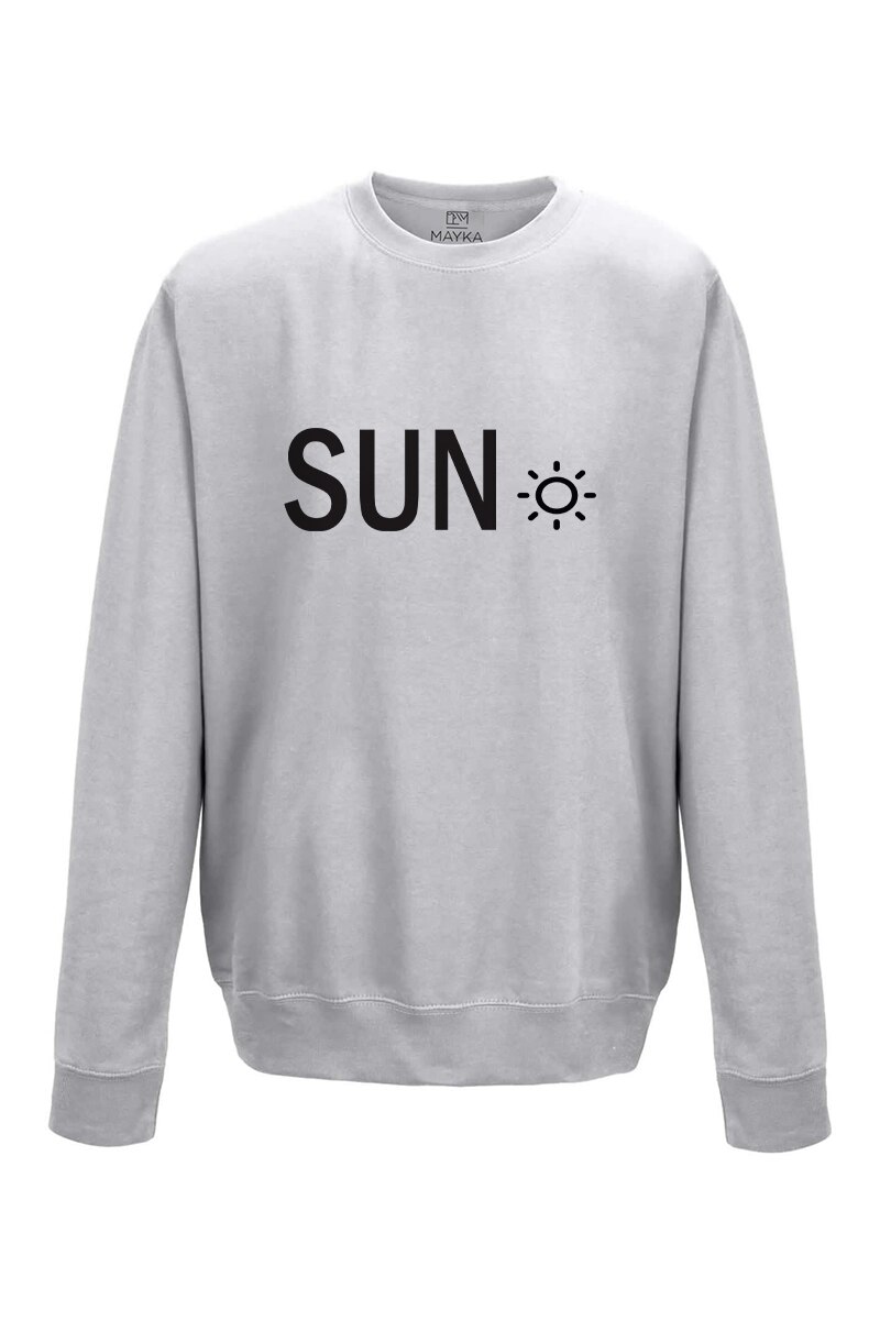 Pulover dama din bumbac 80%, poliester 20%, MAYKA, model SOARE, Gri