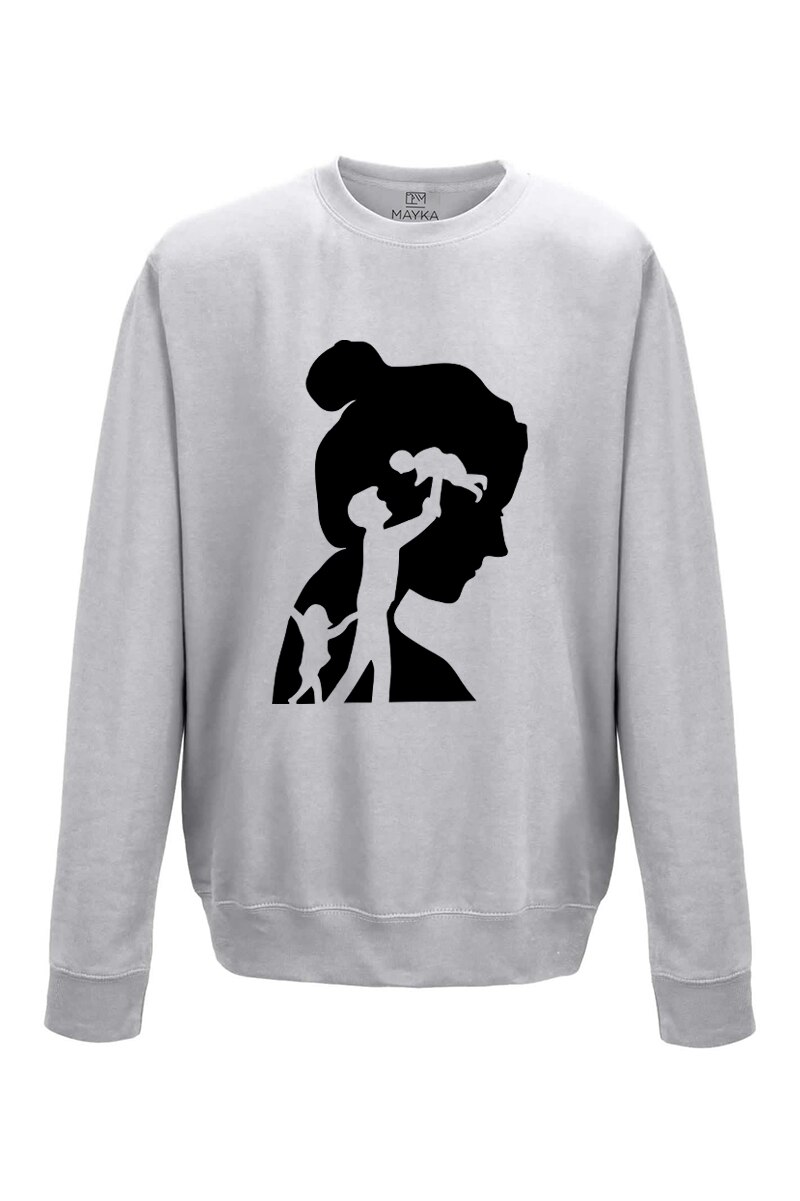 Pulover Barbat din bumbac 80%, poliester 20%, MAYKA, model UMBRA FAMILIEI, Gri