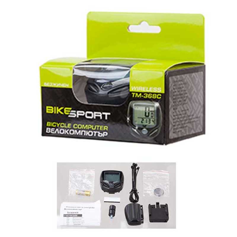 Велокомпютър Bikesport, YS368C, черен eMAG.bg