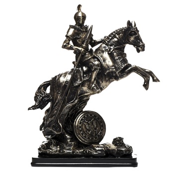 Statueta decorativa cavaler cu sulita, realizata din rasina, 29 cm Statueta decorativa cavaler cu sulita, realizata din rasina, 29 cm