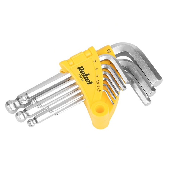 Rebel Tools 9 darabos imbuszkulcs készlet, krómacél - vanádium