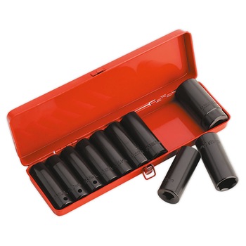 Set chei tubulare de impact lungi, 10 piese, 1/2 Set chei tubulare de impact lungi, 10 piese, 1/2