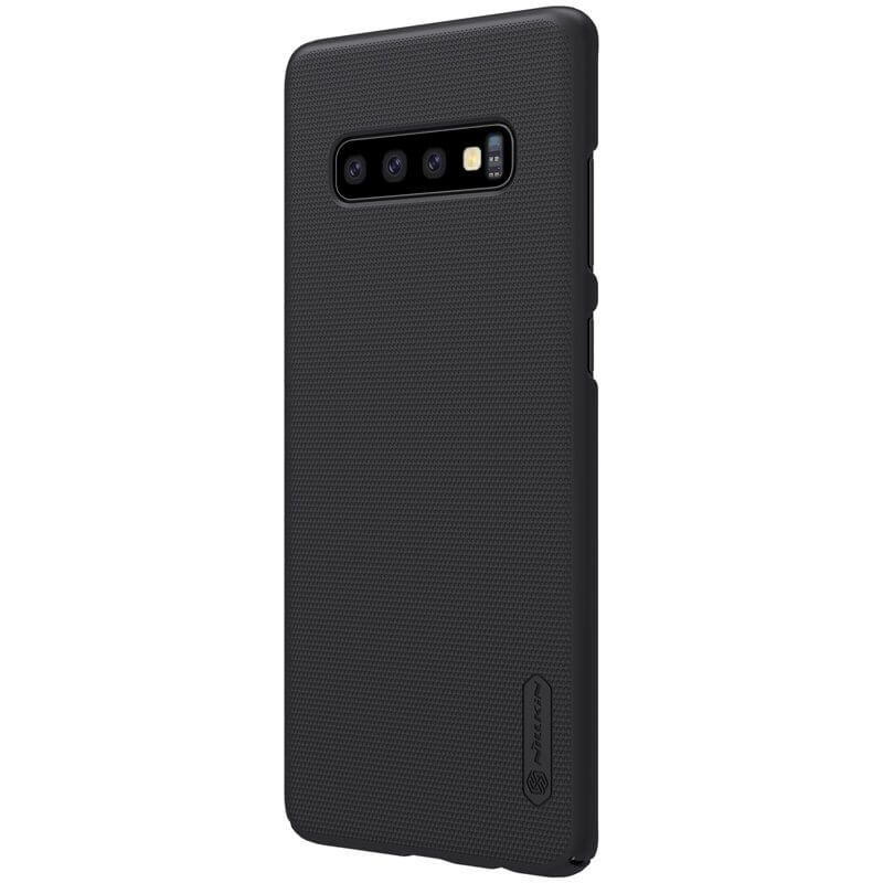 Husa Samsung Galaxy S10 Plus, Nillkin Super Frosted + Stand Telefon, Negru