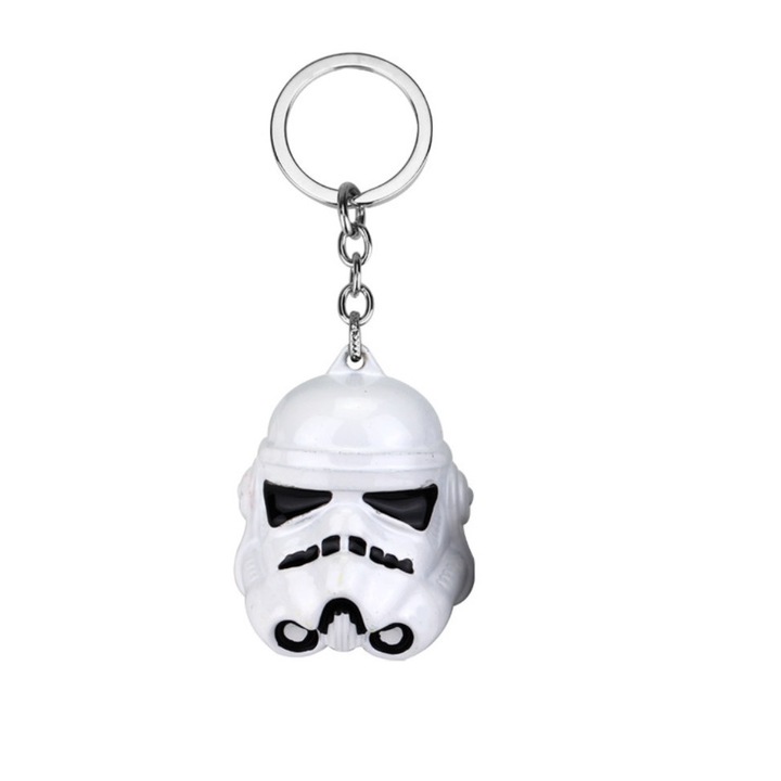 Breloc Cap de Clone Trooper, colectia Star Wars, alb