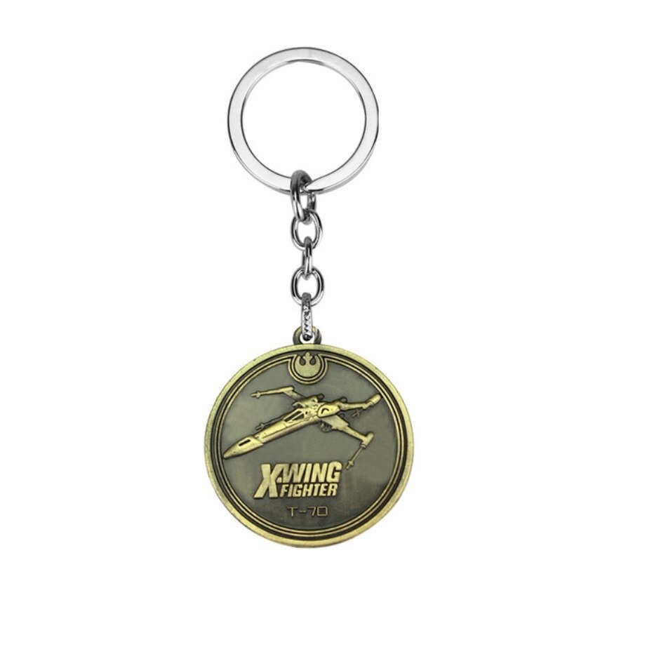 Breloc tip medalie Star Wars, X-Wing Fighter T-70, bronz