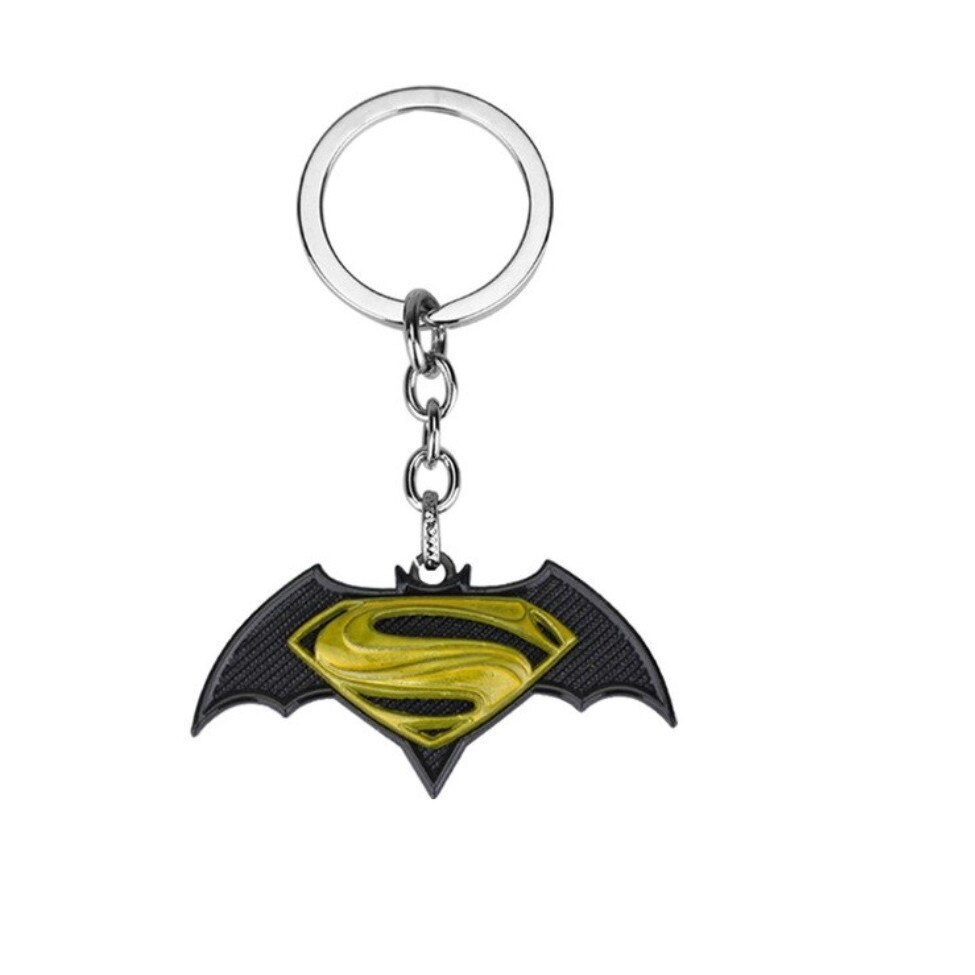 Breloc emblema Batman V Superman, Colectia DC Comics, negru-galben
