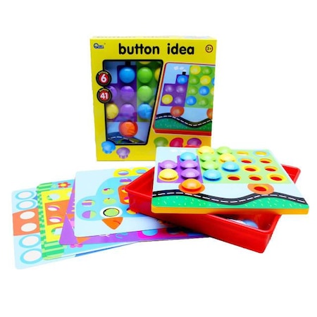 Joc de creatie, Game Time - Button cu 12 si 45 de Butoane colorate, Multicolor,+ ani eMAG.ro