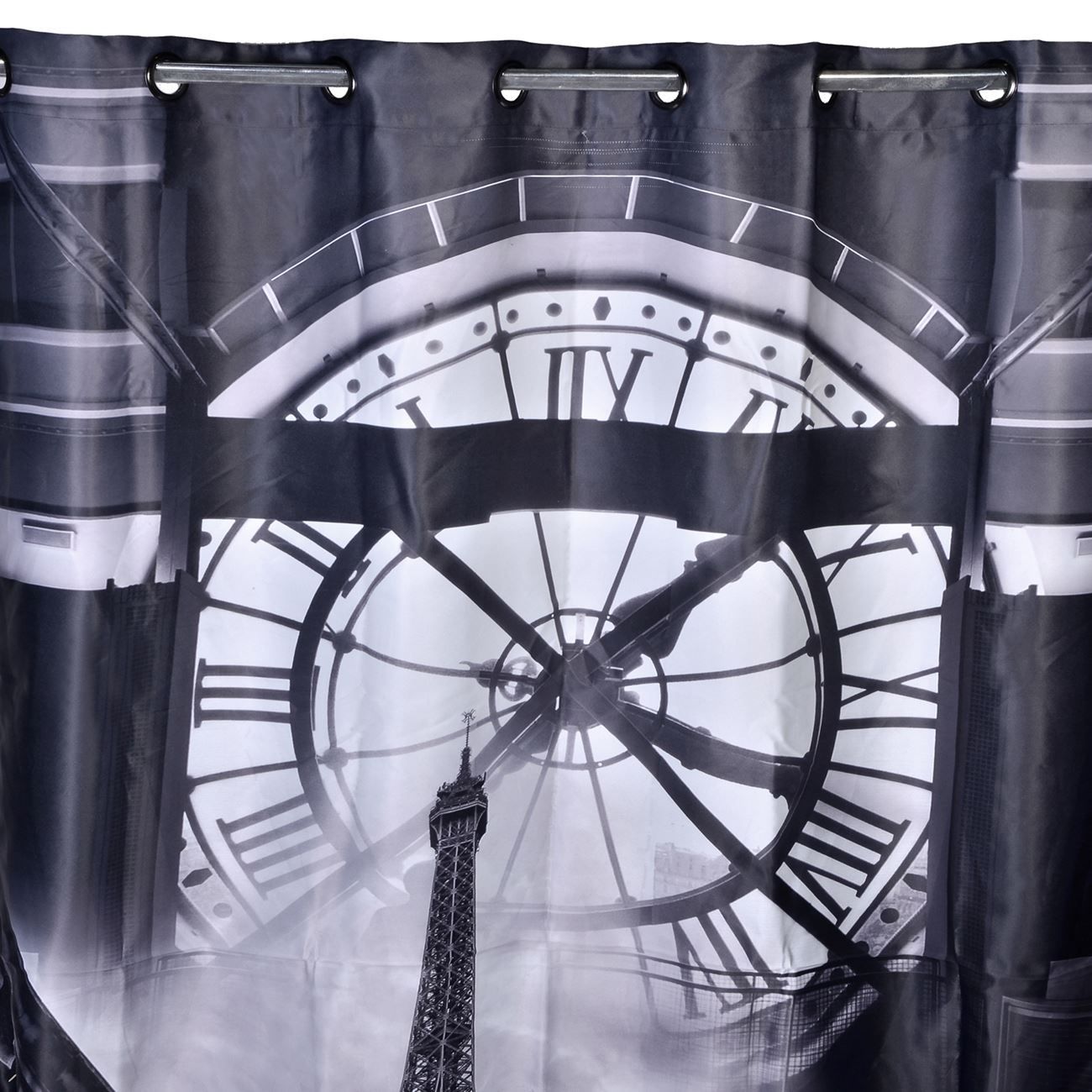 Draperie iMKⓇ, Design modern cu inele metalice, Imprimeu PARIS, 140 x 250 cm, VD