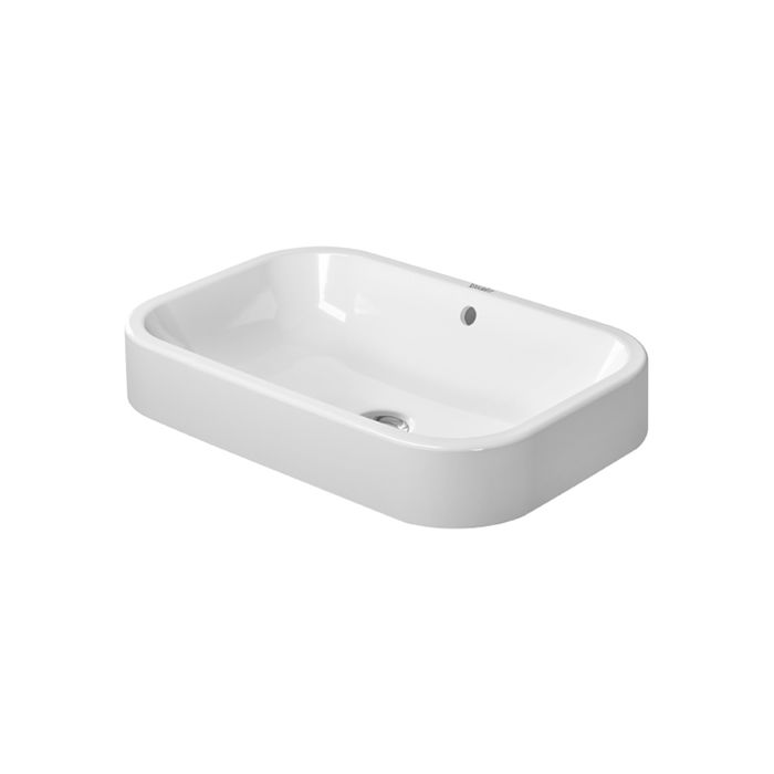 Lavoar tip bol Duravit Happy D.2 60x40cm, fara orificiu baterie, montare pe blat