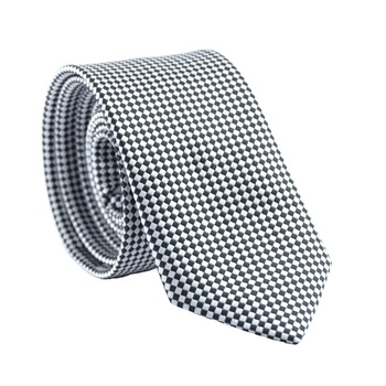 Cravata cu aspect texturat, Newtone , Romburi negri si argintii Cravata cu aspect texturat, Newtone , Romburi negri si argintii