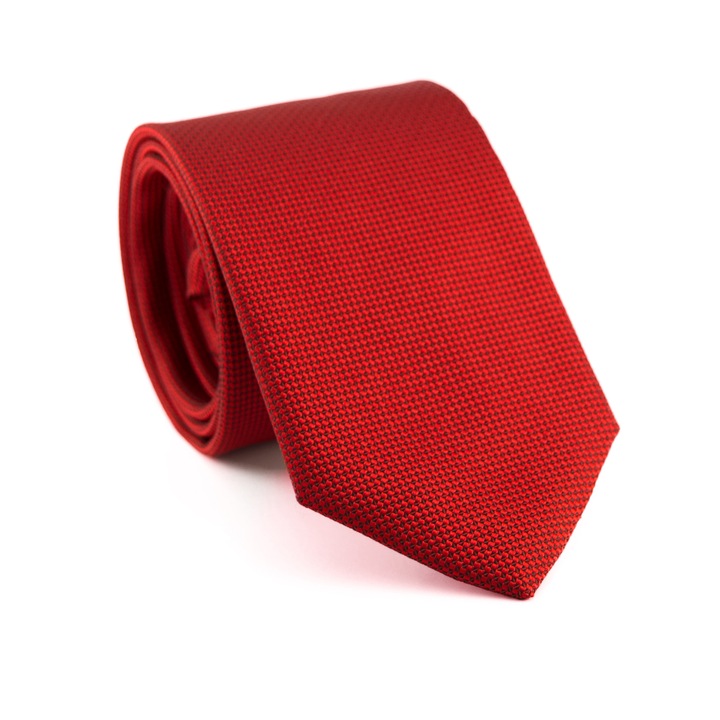 Cravata cu aspect matasos si textura fina, Newtone, culoare rosie