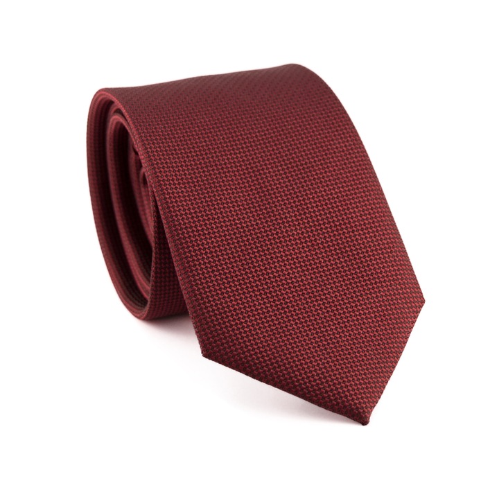 Cravata cu aspect matasos si textura fina, Newtone, culoare bordo