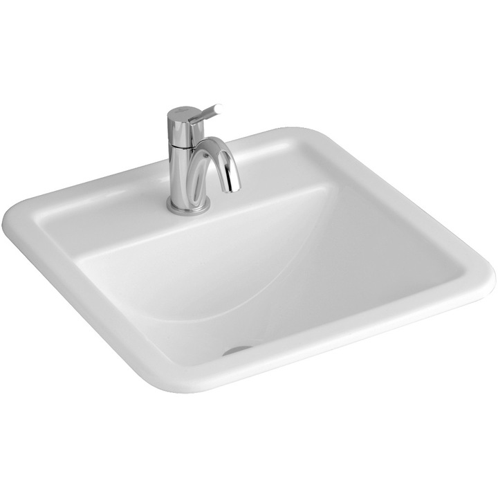Lavoar Loop&Friends Villeroy&Boch, incastrat in blat,505x505mm, cu gaura pentru baterie