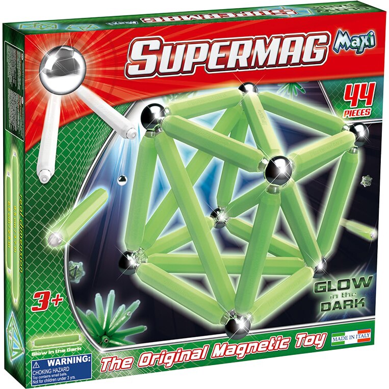 Set de constructie Supermag - Maxi Glow, 44 piese