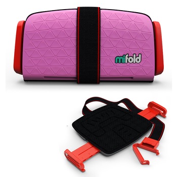 Inaltator scaun auto pentru copii Mifold Grab and Go Booster, Roz, 3.5 - 12 ani Inaltator scaun auto pentru copii Mifold Grab and Go Booster, Roz, 3.5 - 12 ani