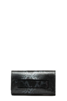 Krole, Geanta plic din piele cu model piele de reptila, Negru Krole, Geanta plic din piele cu model piele de reptila, Negru