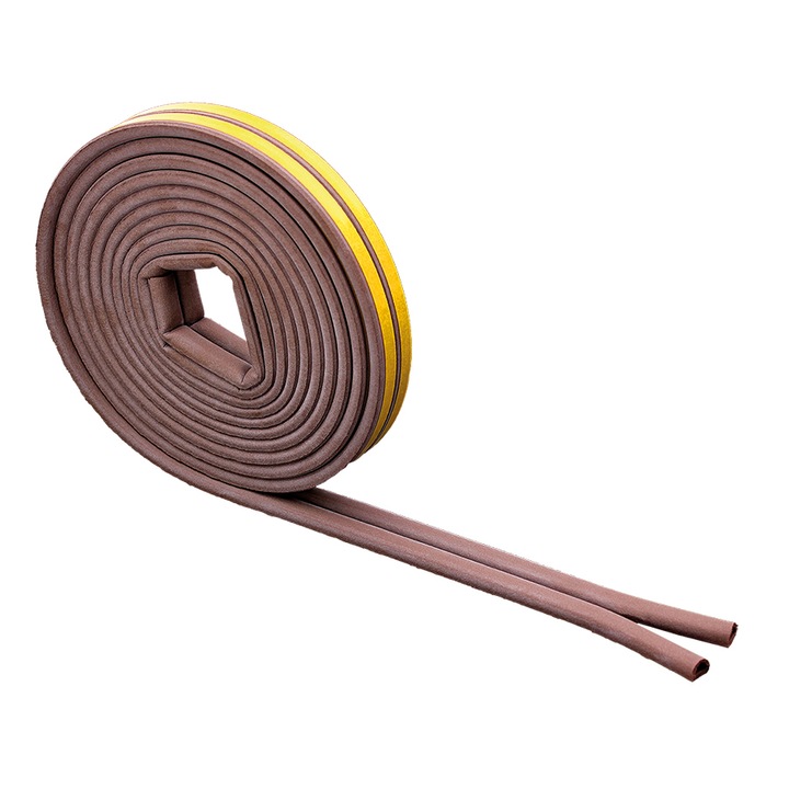 Garnitura de etansare pentru usi si ferestre DECOREX, profil D, lungime 6 metri, latime 6 mm, maro