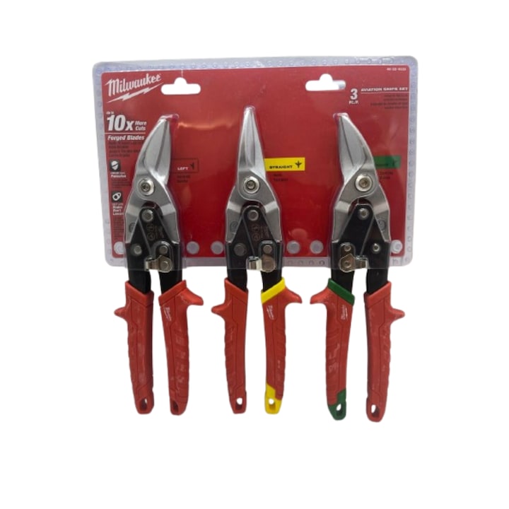 Set 3 foarfeci pentru tabla, Milwaukee, pe stanga/dreapta/pe dreapta, 48224533