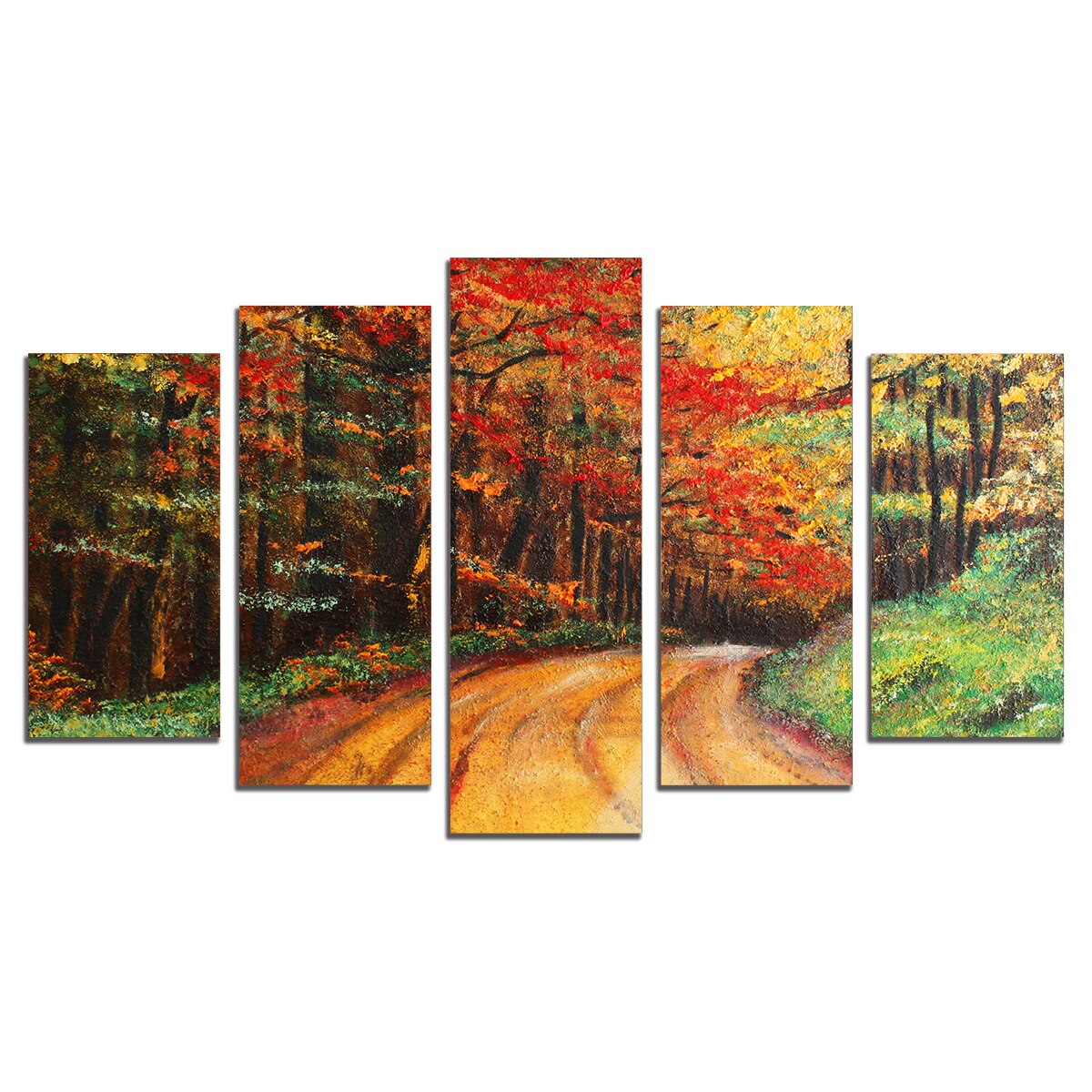 Set Tablouri Multicanvas 5 Piese, Peisaj forestier colorat , 108х60 cm