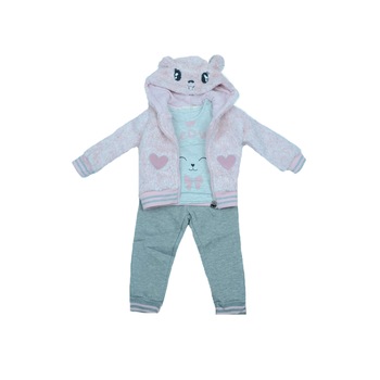 Compleu 3 piese pentru fete Happy House FOFO-080-R, Multicolor Compleu 3 piese pentru fete Happy House FOFO-080-R, Multicolor