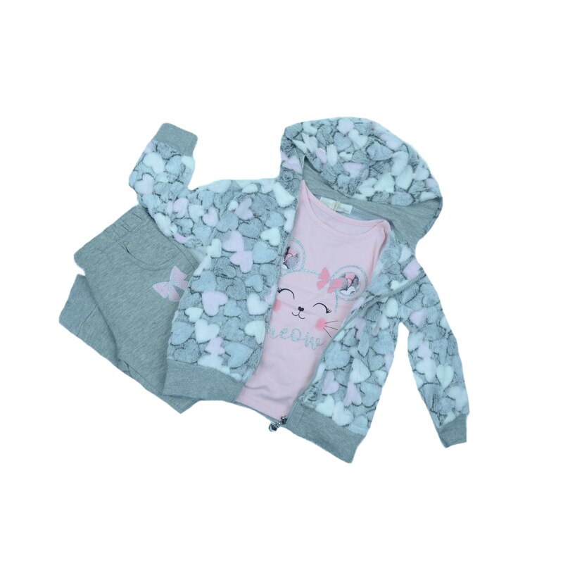 Compleu 3 piese fetite Happy House FOFO-081, Multicolor