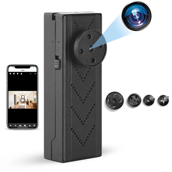 Nasture cu Camera Spion iUni IP131, 4K, Wi-Fi, Slot Card Micro SD