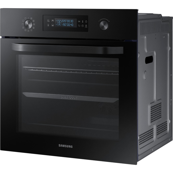Cuptor incorporabil Samsung NV64R3535BB/OL, Electric, 64 l, Autocuratare catalitica, Dual Cook, Display LED, Clasa A, Negru