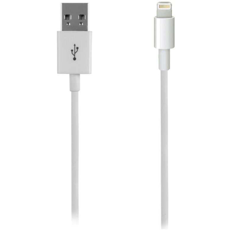 Cablu de date Cellularline, Lightning- USB, Alb