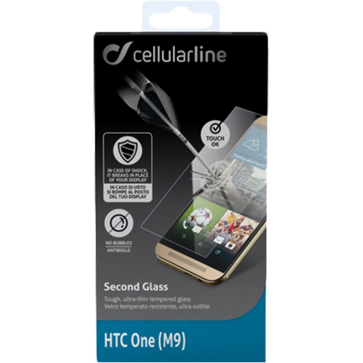 Закалено стъкло Cellular Line за HTC One M9