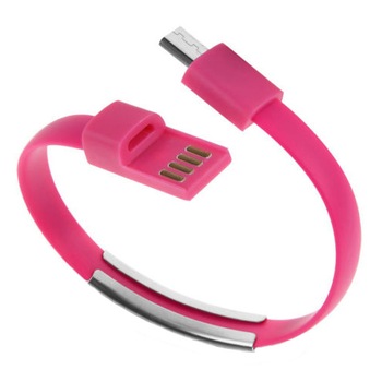 Cablu A+ micro USB, tip bratara, Pink