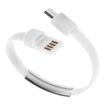 Cablu A+ micro USB, tip bratara, White Cablu A+ micro USB, tip bratara, White