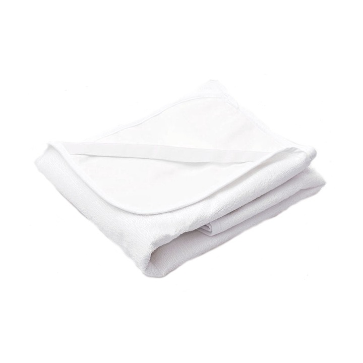 Cearceaf impermeabil din frotte cu elastic pe colt, compatibil saltea 120x60 cm Sensillo Alb