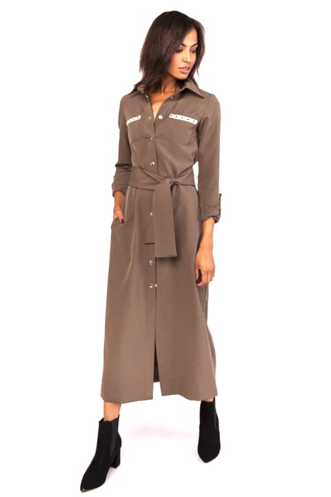 Hosszú Khaki ingruha, 34-es méret