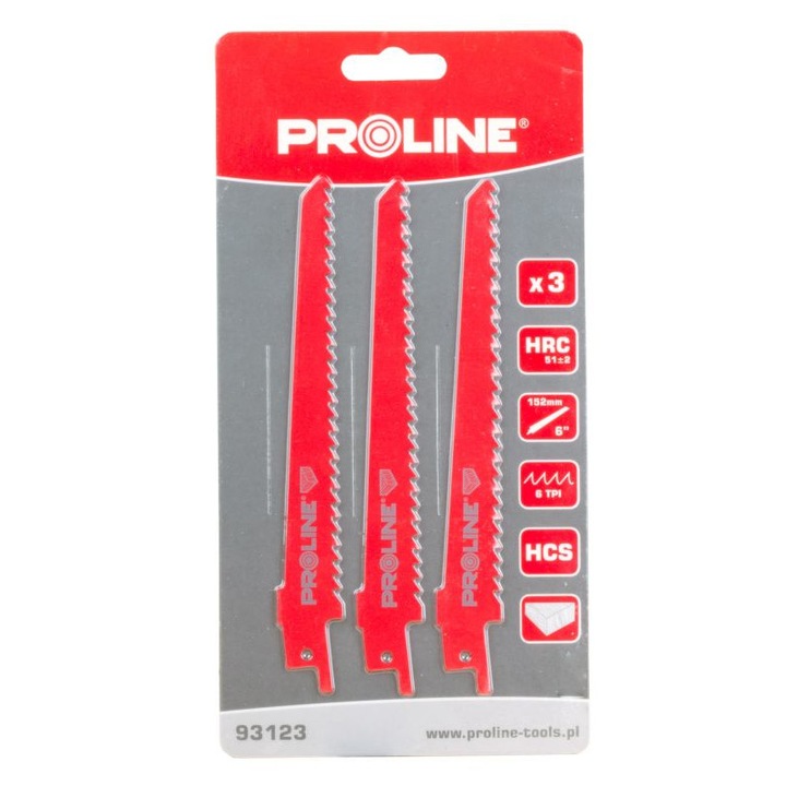 Panze de ferastrau, Pro-Line, Otel, 152 mm, Rosu