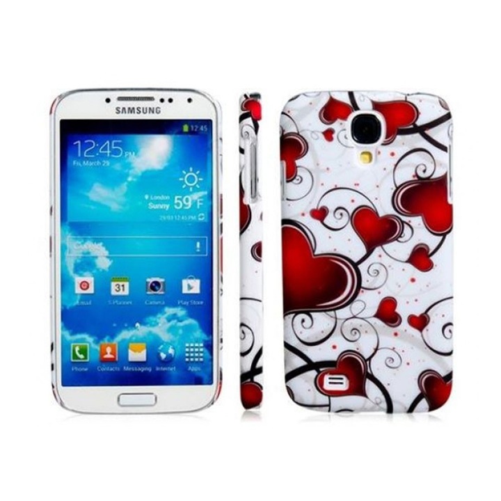 Протектор AT за Samsung Galaxy S4, силиконов, case, бял със сърца